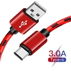 USB-кабель в оплетке 1 м, 2 м, 3 м для быстрой зарядки Realme V5 C15 6i C11 Samsung ZTE Axon 11 SE Blade 10 A7 Tecno Spark 6 Air 5