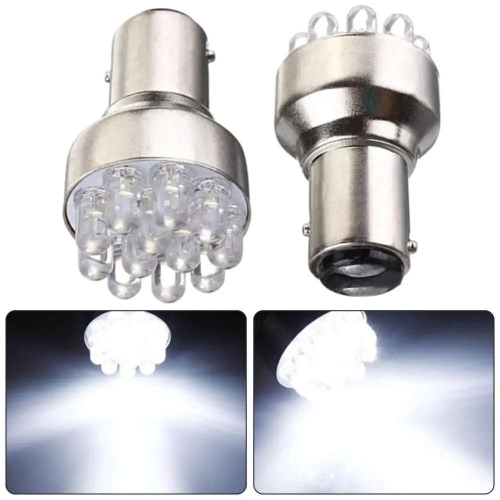 

2Pcs 12V DC LED Universal Motorcycle Car Turn Brake Stop Tail Light Lamp Bulb Automotive Interior Decorative Lights