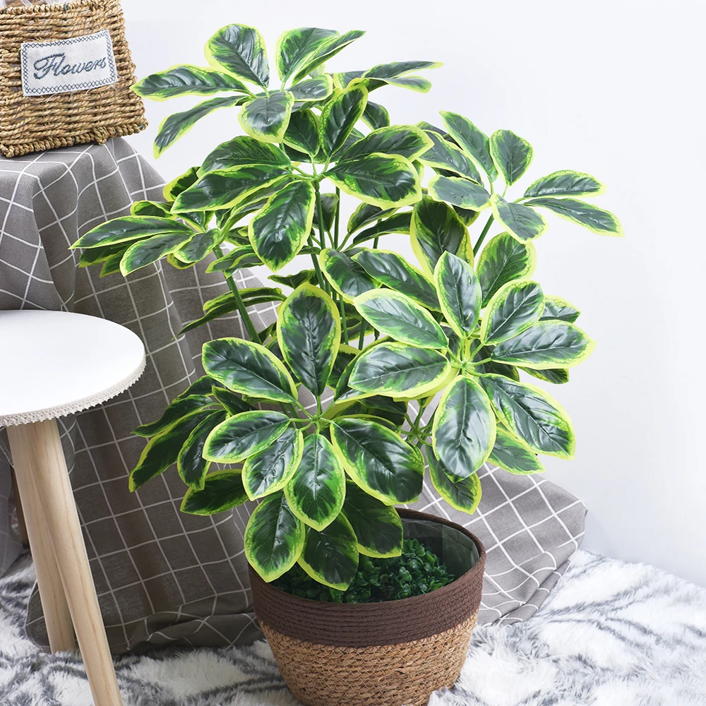 70CM 18 ForkLarge Artificial Plants Monstera Plastic Tropical Palm Tree Branch Fake Coconut Home Living Room Office Decor - купить по