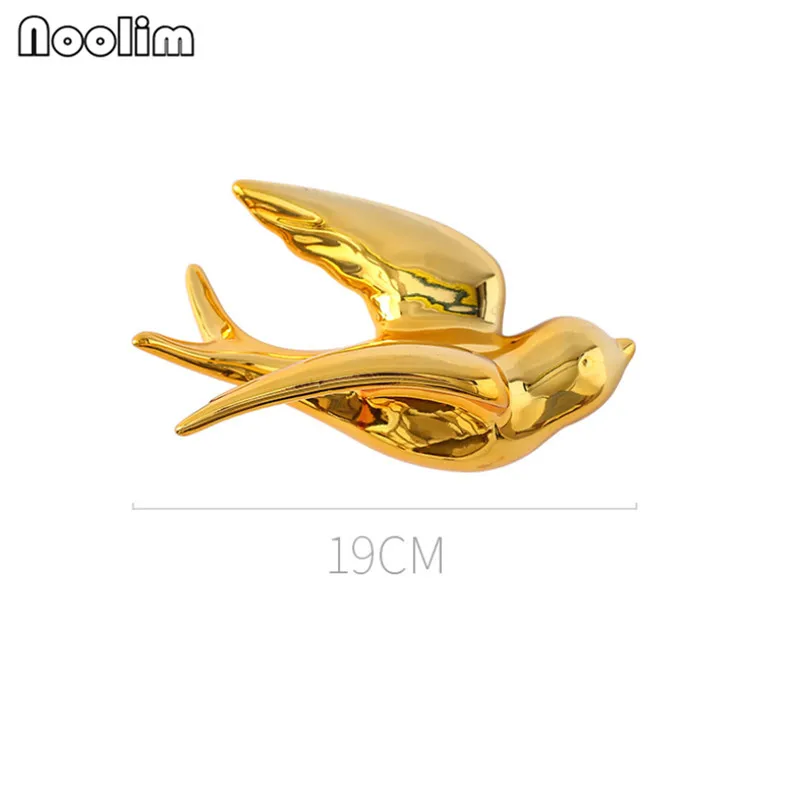 Gold M Скандинавский керамический Крытый Европейский 3D Настенный фон настенный декоративный Декор птицы десерт чайный магазин украшения стен ремесла - Цвет: Gold M