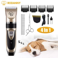 rodanny 4in1 dog hair clipper usb rechargeable electric dog grooming kit mute pet hair cutting machine