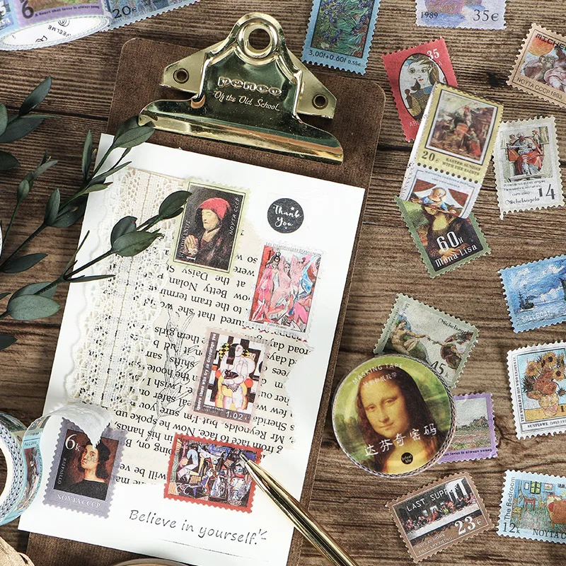 Винтажная серия штампов Ван Гог монет декоративная клейкая лента маскирующая