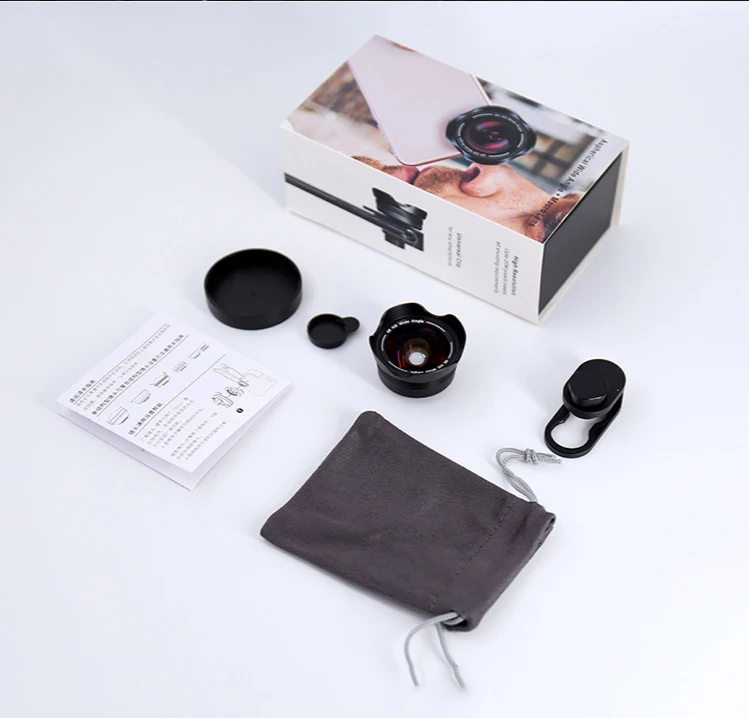 Широкоугольный макрообъектив 5K мобильный телефон объектив 2 в 1 искажение