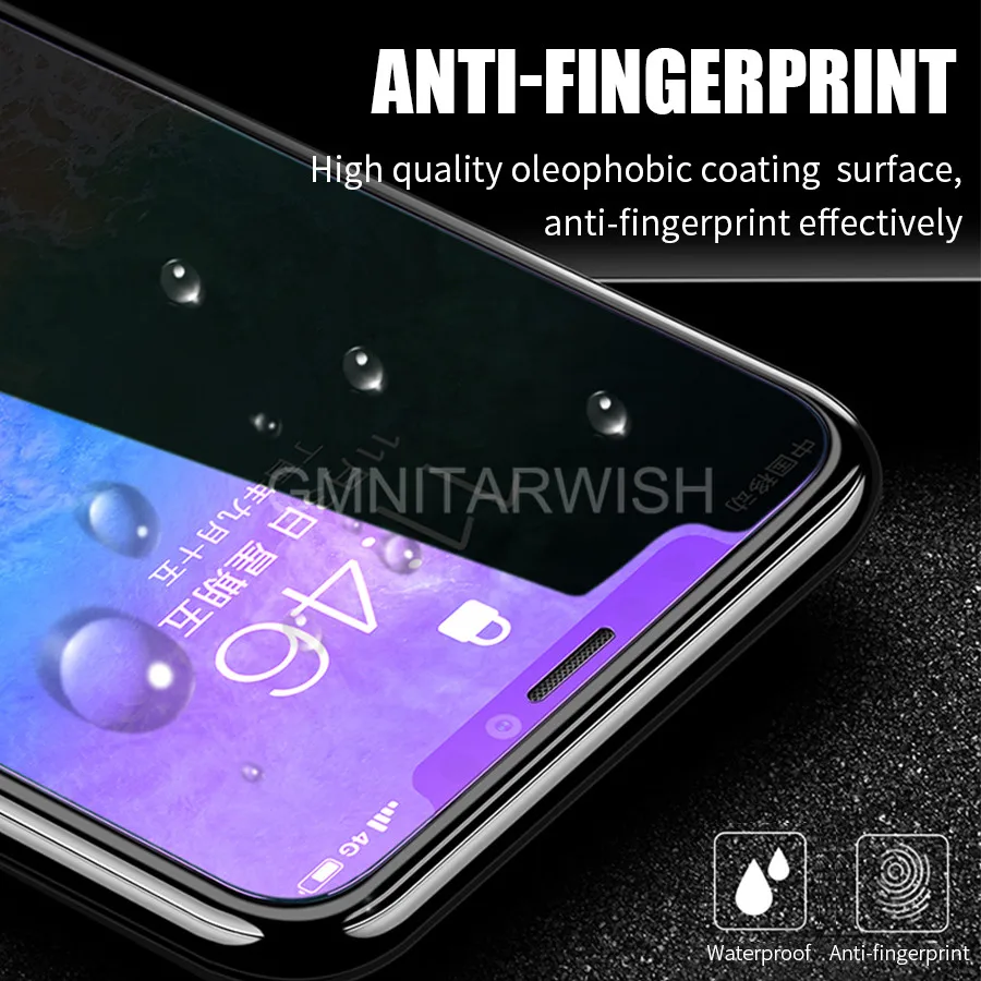 9H анти УФ Фиолетовый Синий свет отпечатков пальцев закаленное стекло для iPhone 11 Pro