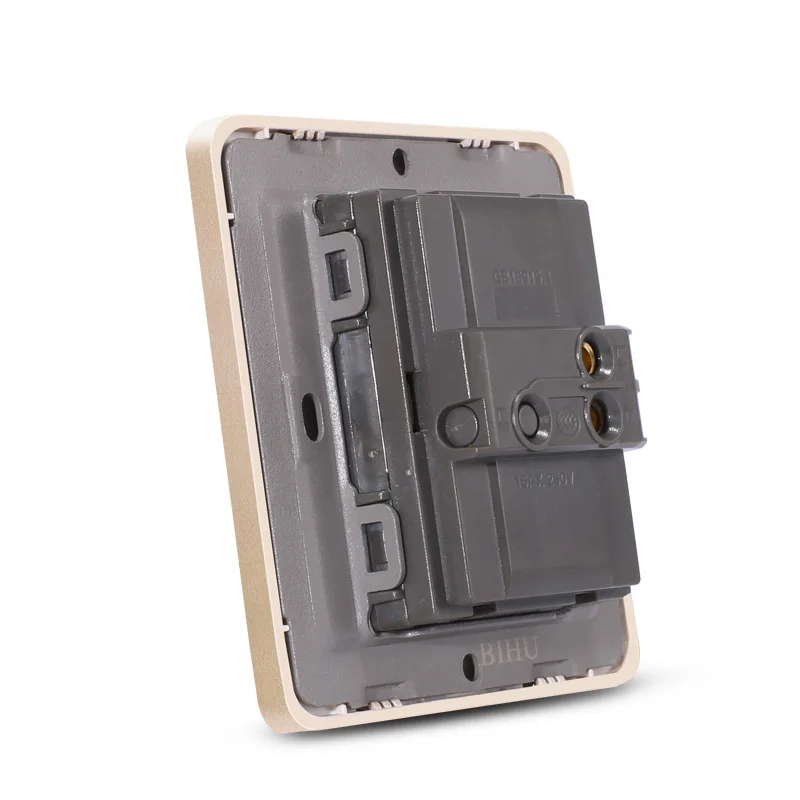 Бытовой выключатель типа 86 розетка с любой точкой черное зеркальное стекло