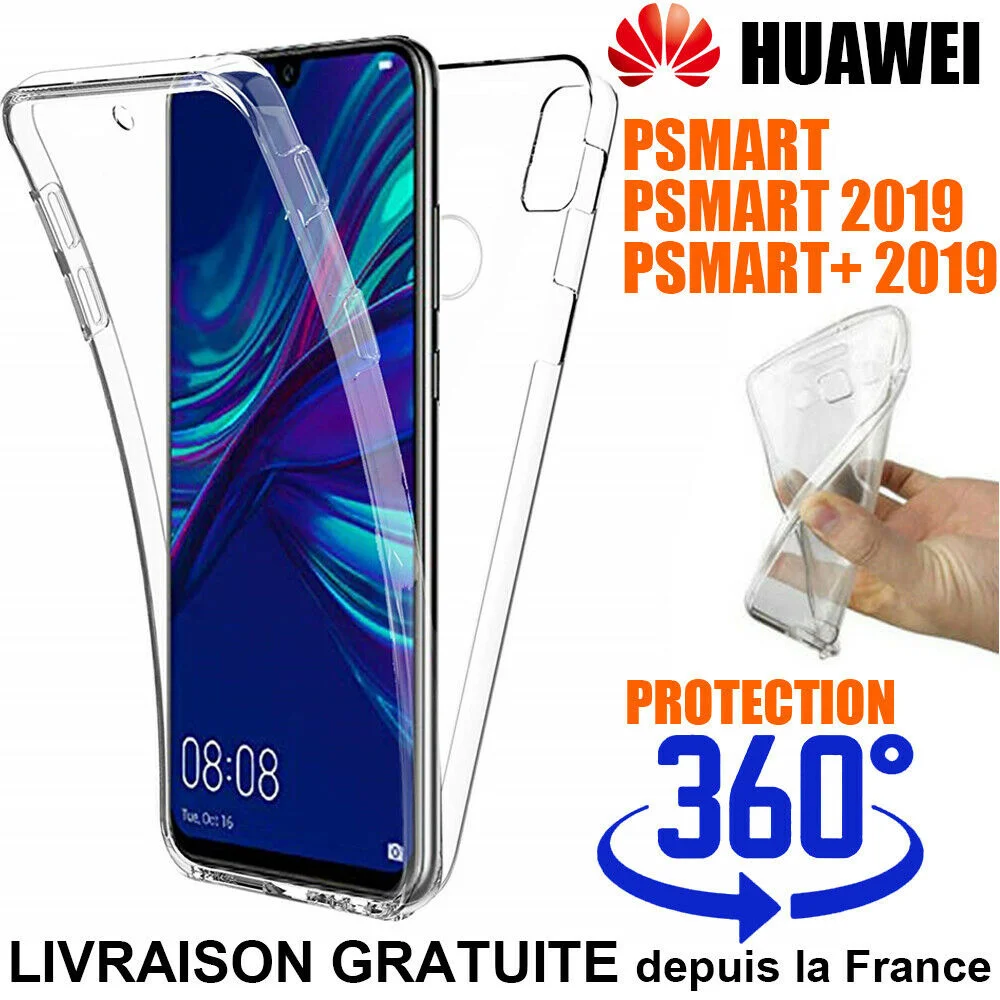 

Housse etui 360° coque intégrale pour For huawei PSMART 2019 silicone P Smart Plus