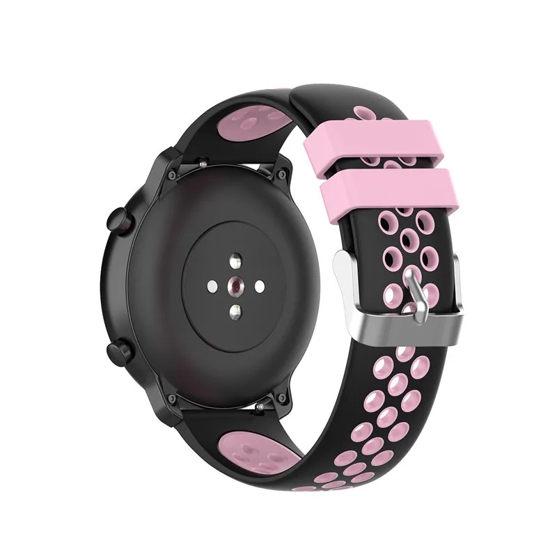 20 мм силиконовые ремешки для xiaomi huami Mijia кварцевый ремешок amazfit bip lite/galaxy Watch 42 мм Активный браслет металлическая пряжка