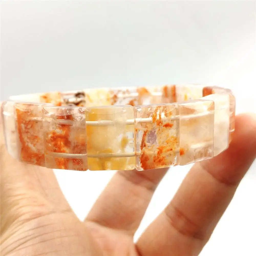 16x11 мм натуральный оранжевый белый Змеиный фантомный браслет с кристаллами