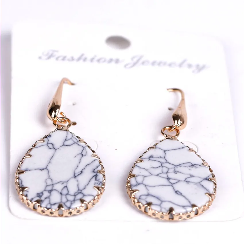 Женский уникальный светильник FYJS желтое золото каплевидные серьги-подвески из