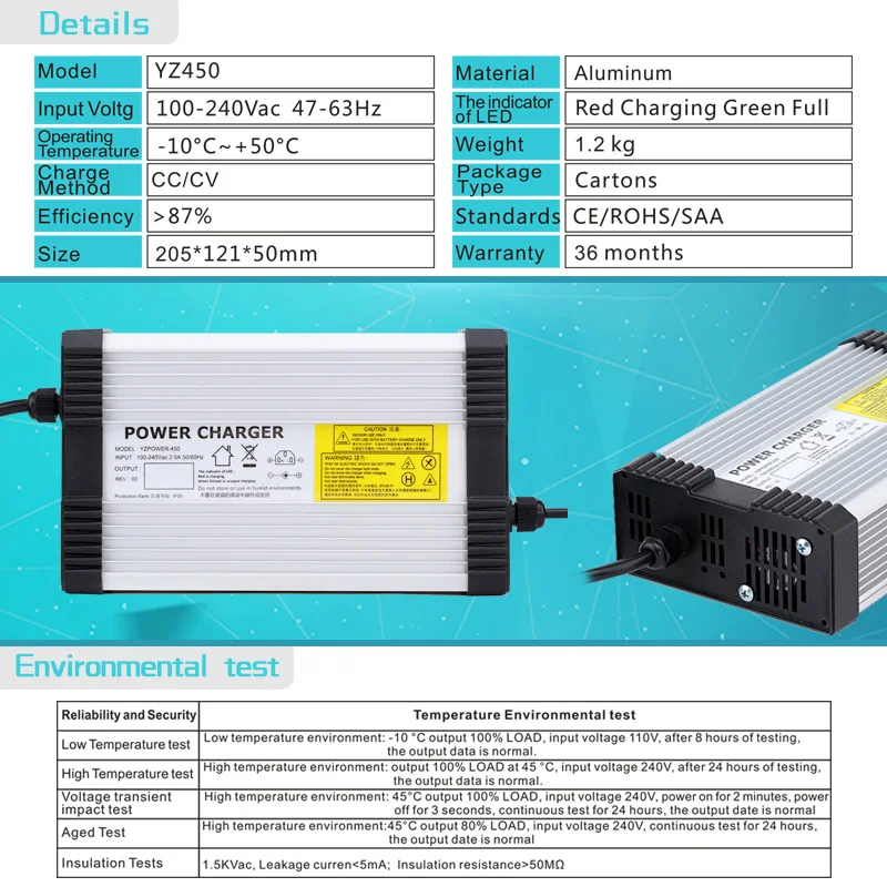YZPOWER 84V 4.5A литиевая батарея зарядное устройство для 20S 72V литий-ионная Lipo скутер солнечная батарея