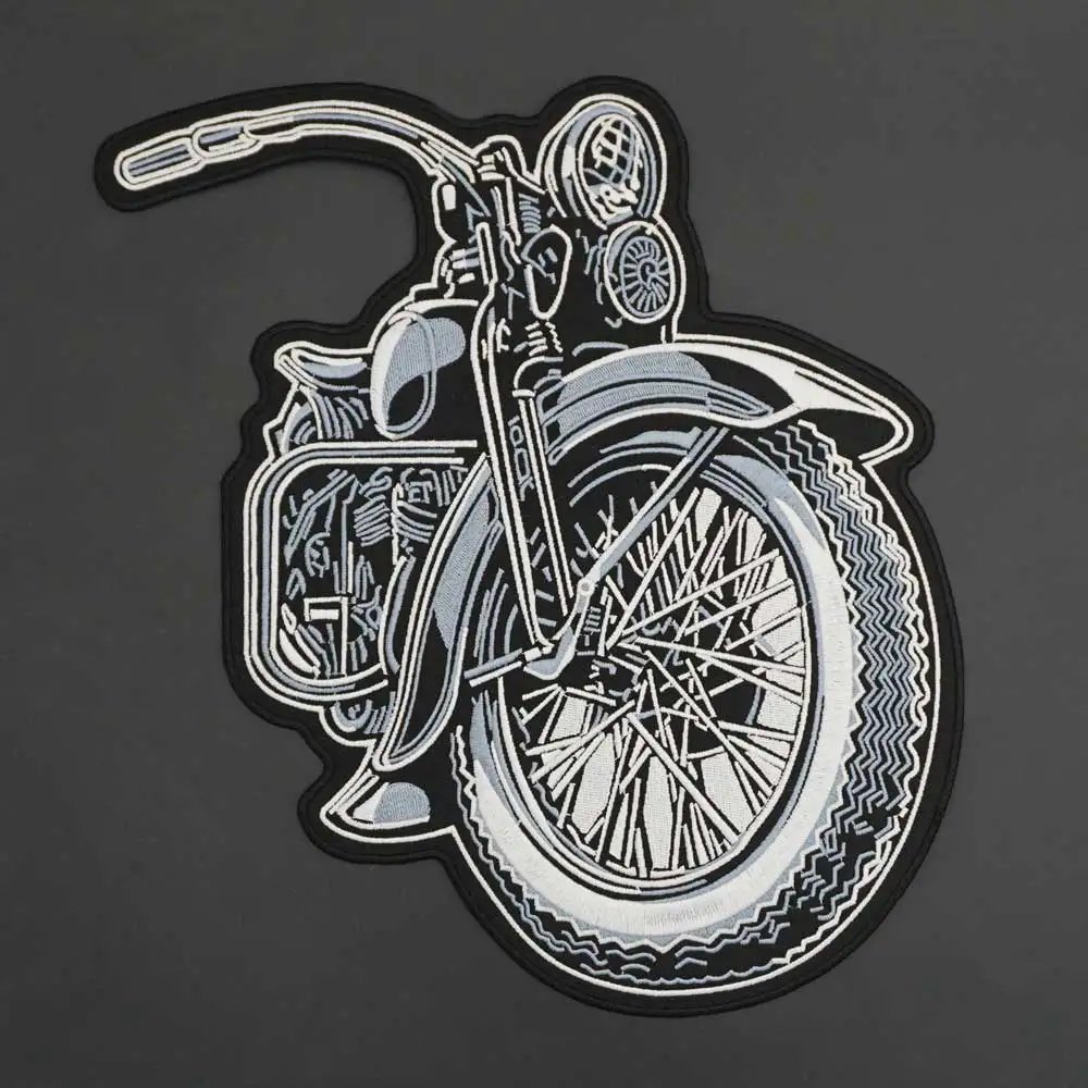 

Large Motorcycle Embroidery Patch for Jacket Back Vest Motorcycle Club Biker