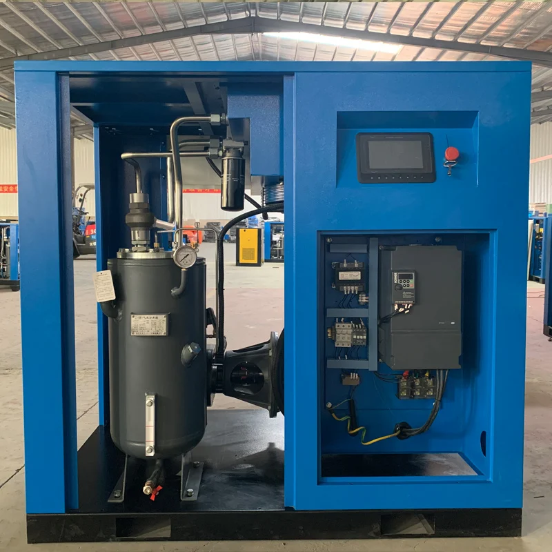 

7.5kw 10hp 11kw 15hp 15kw 20hp 380V/50HZ Energy Saving Noiseless Oil Less Screw Air Compressor with Air Tank and Air Dryer