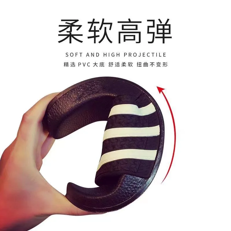 

New slippers classic three-bar family couple slippers ladies plus size star black and white stripes three bars