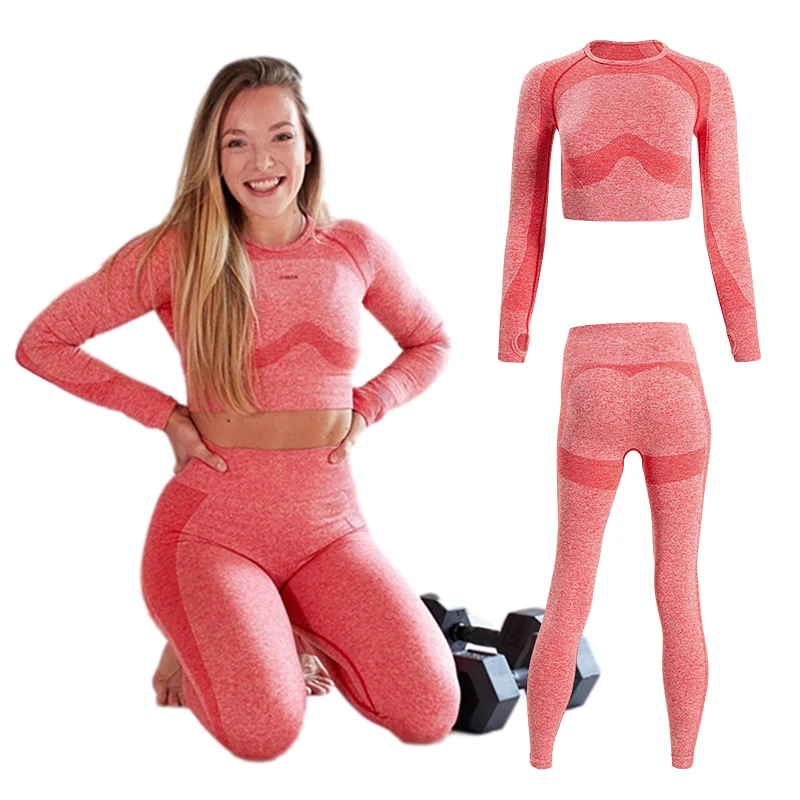 Комплект Спортивный Женский бесшовный цвет в ассортименте S M L XL XXL 2 шт/комплект |