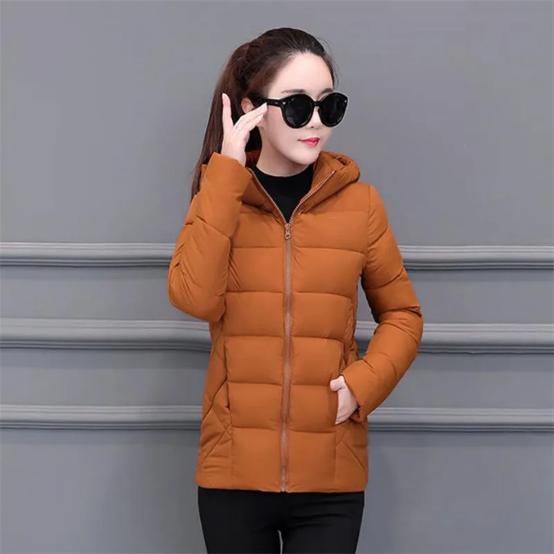 caramel colour Парки Модные женские пальто зимняя куртка с капюшоном пальто женские уличные Стиль Верхняя одежда карман плюс размер теплое пальто для женщин AS1108 - Цвет: caramel colour