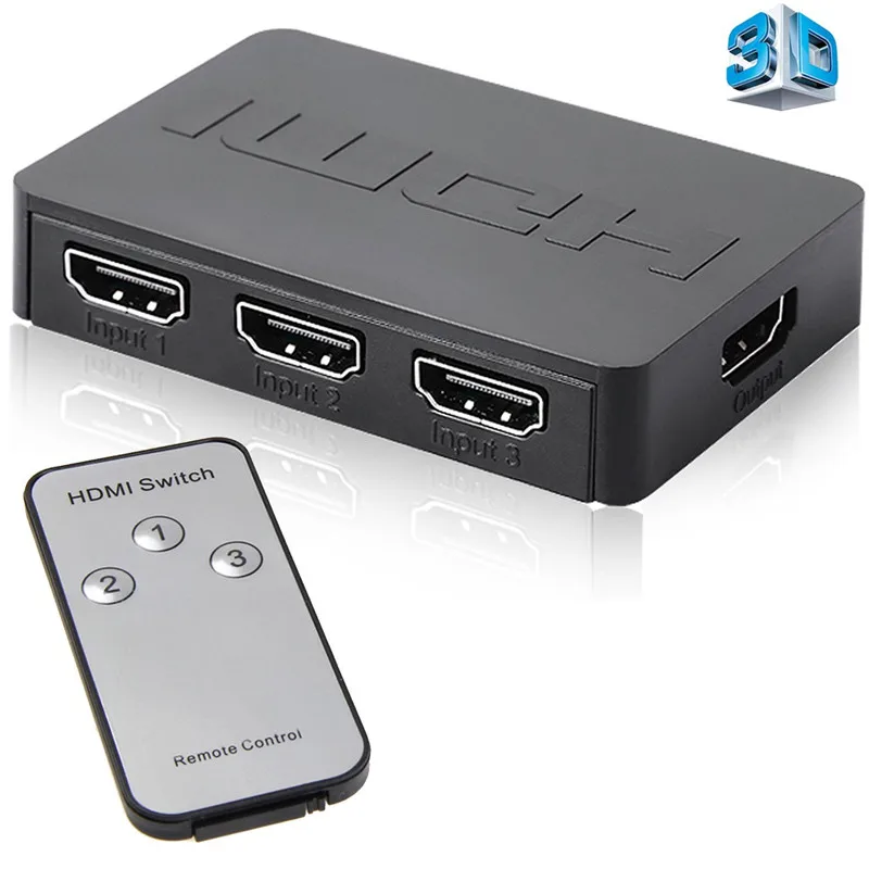 Tonbux 3x1 1080p HD HDMI сплиттер 3 порта концентратор коробка автоматический переключатель 3 в 1 переключатель 1,4 с пультом дистанционного управления