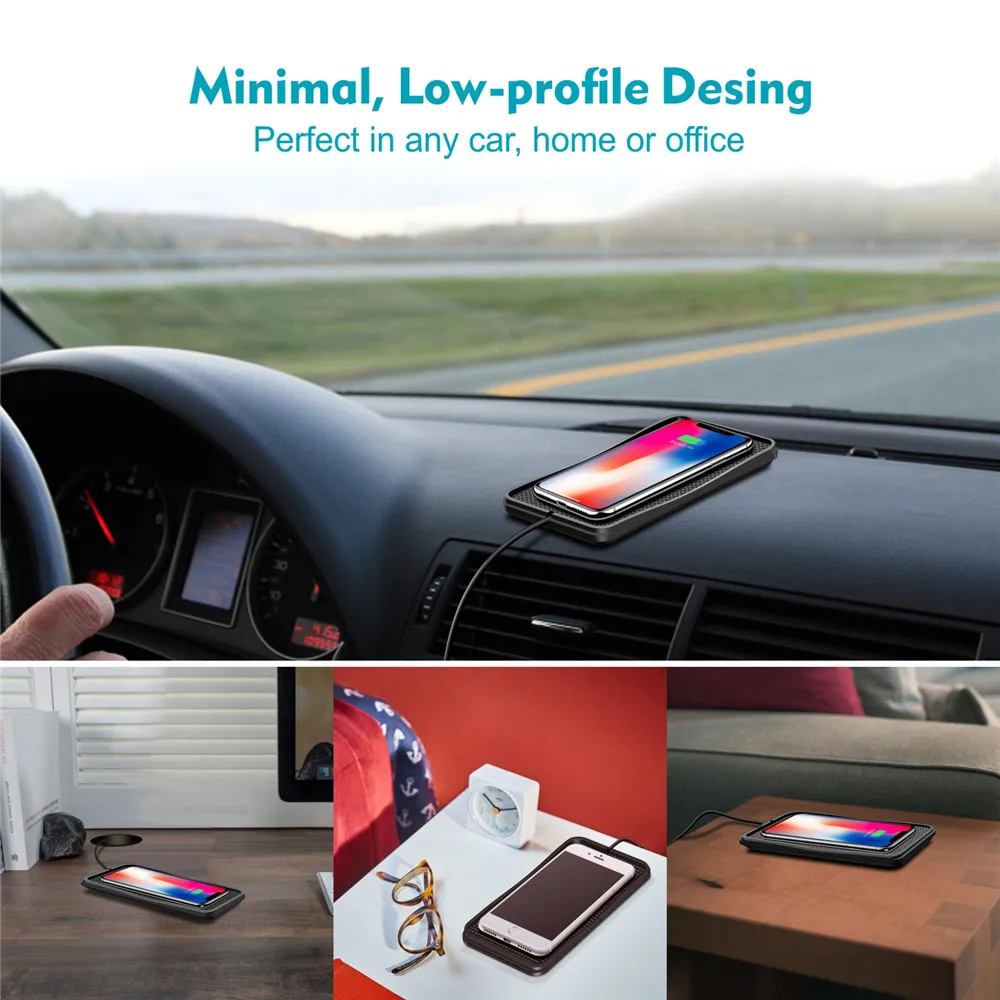 

C3 автомобильное беспроводное зарядное устройство QI Нескользящая Автомобильная Зарядка универсальная для samsung s9 Быстрая зарядка для iPhone X ...