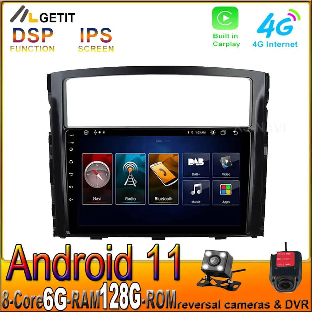 6G 128G DSP IPS Android 11 0 для Mitsubishi Pajero V97 2006-2014 Автомобильный плеер Авторадио Мультимедиа