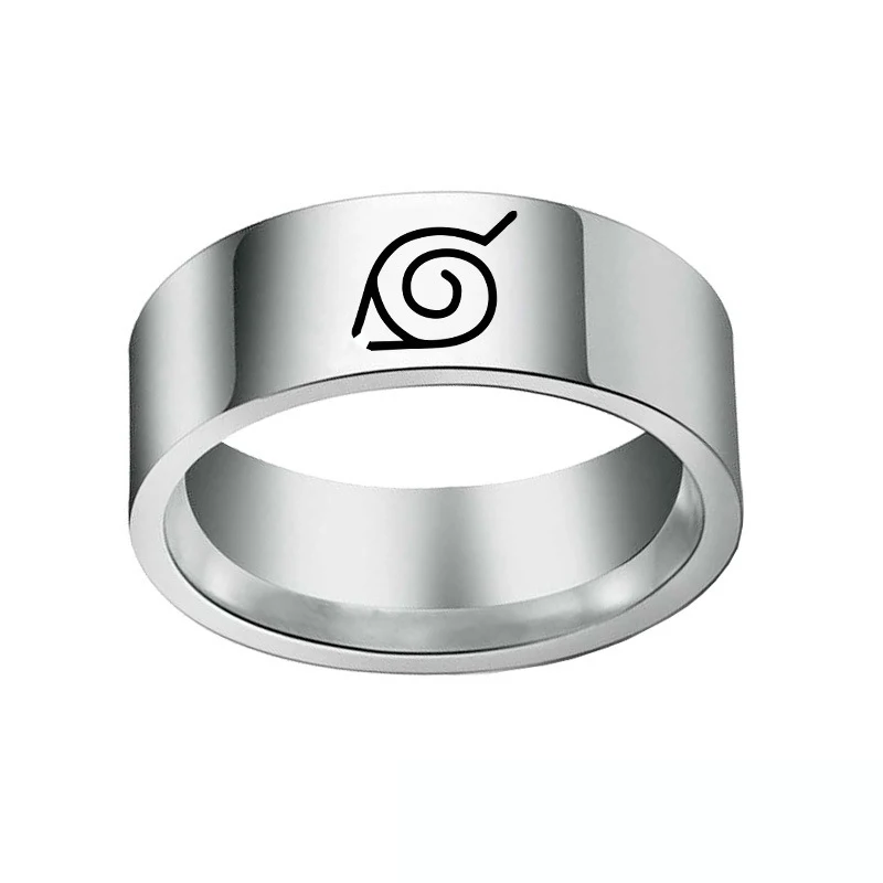Кольцо с листьями из нержавеющей стали для косплея аниме серебряные кольца