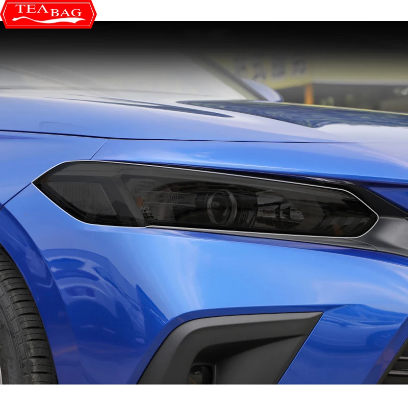 

TPU Car Headlight Protective Film Headlamp Restoration Transparent Black Sticker For Honda Civic 11th Gen 2021 2022 Accessories