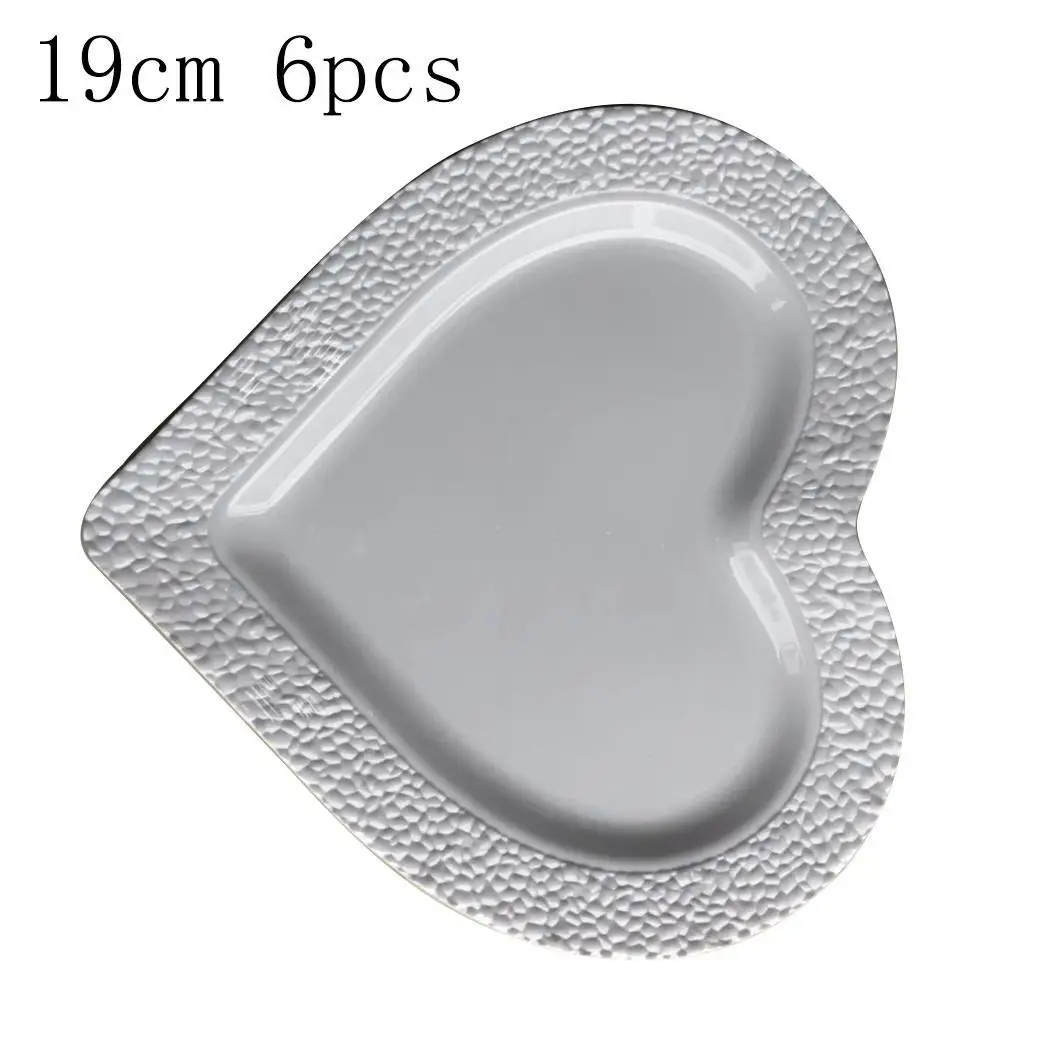 Heart Shaped Disposable Plates Party Wedding Pack of (3Pcs) Birthday White Camping Tableware | Дом и сад