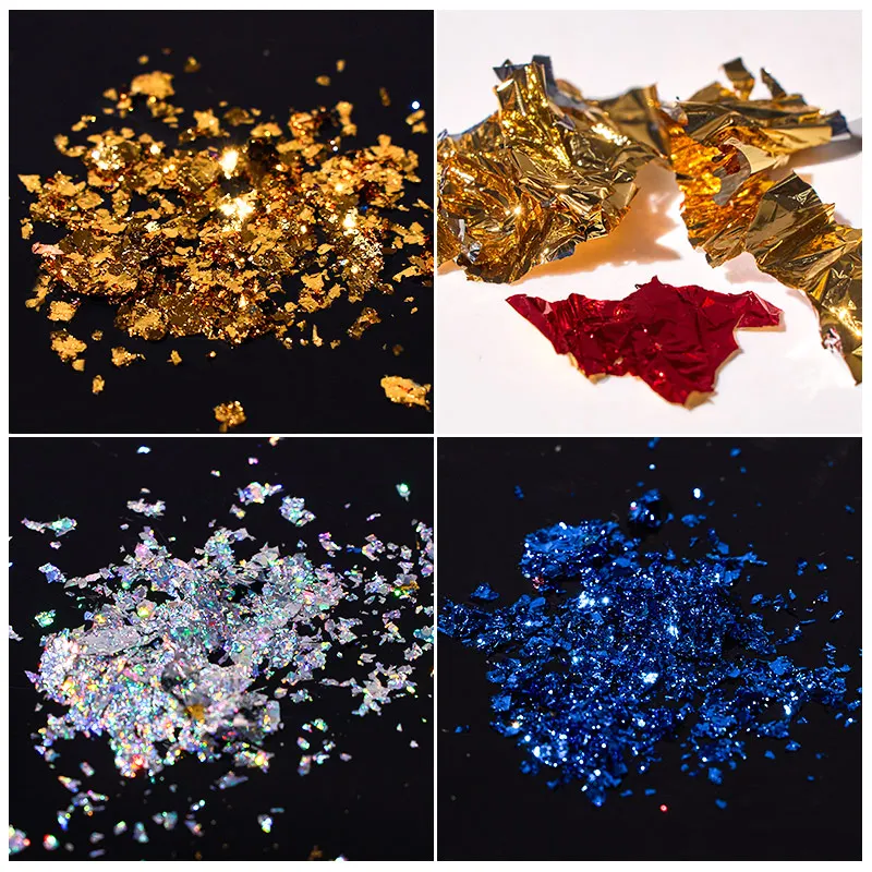 Коробка с четырьмя лилиями 3D алюминиевые фольги неправильной формы ломтики для