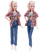 2021 new casual fashion dress jeans outfit suit sets for barbie bjd fr sd doll clothes collection accessories toys for girl