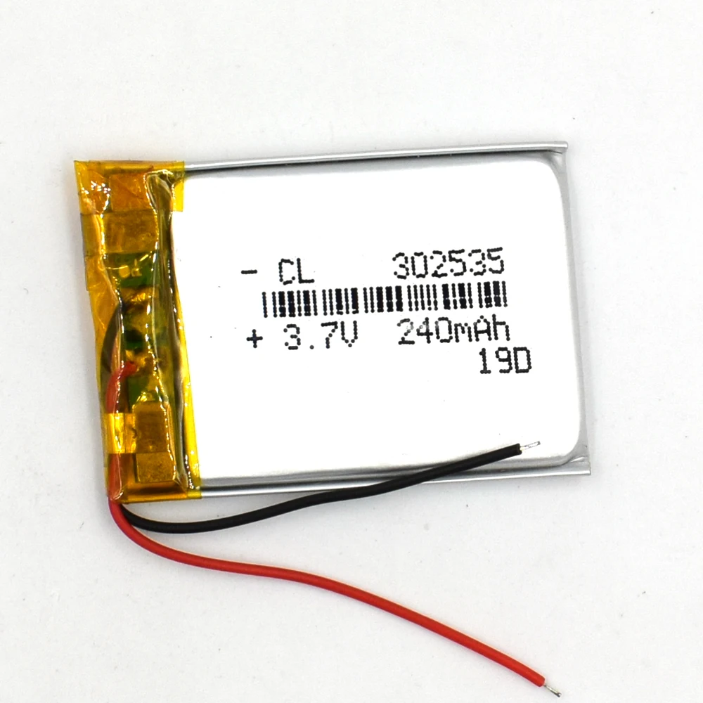 ABAO-Batería de polímero de litio de 3,7 V y 240mAh, 5 uds., célula Lipo 302535 para auriculares GPS Mp4, E-Book, grabadora de conducción, Juguetes DIY