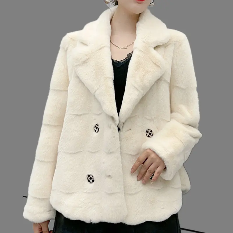 Зимняя женская одежда модное экологически чистое пальто из искусственного меха