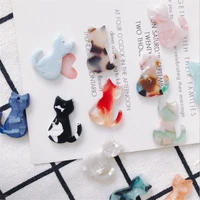 10pcslot multi color acetic acid animal cat charms connectors for diy fashion earrings necklace acrylic beads jewelry making