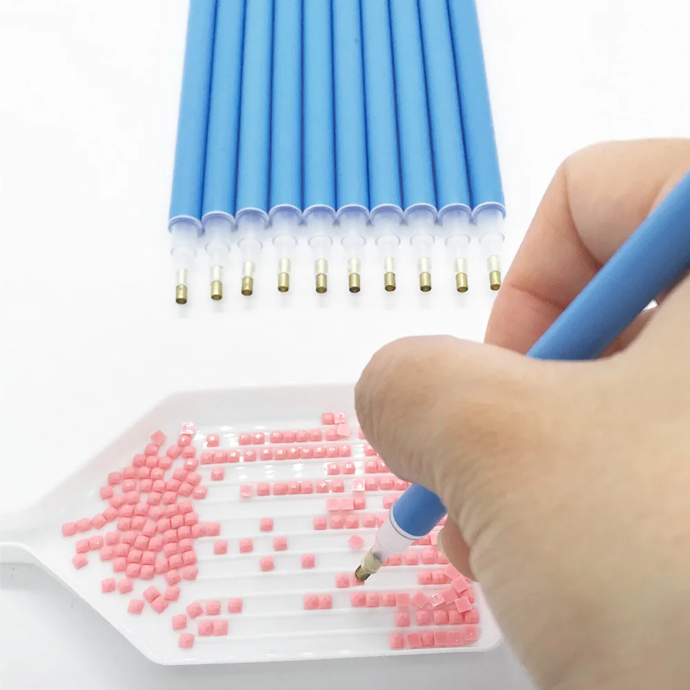 5D алмазная живопись точечная ручка синяя Вышивка крестом искусственные ручки