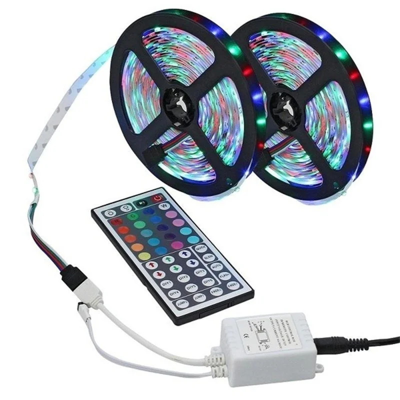 

20m 10m RGB LED Strips Lights remote control+adapter SMD 3528 Flexible Waterproof Tape Diode 5m 1m DC12V BackLight lamp for home