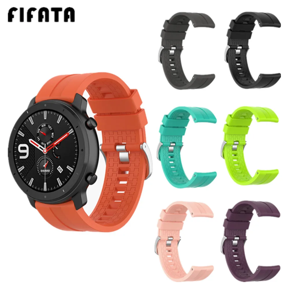 Силиконовый ремешок FIFATA для часов Xiaomi Huami Amazfit GTR 47 мм/Stratos 2 2S 3/Pace браслет Huawei GT