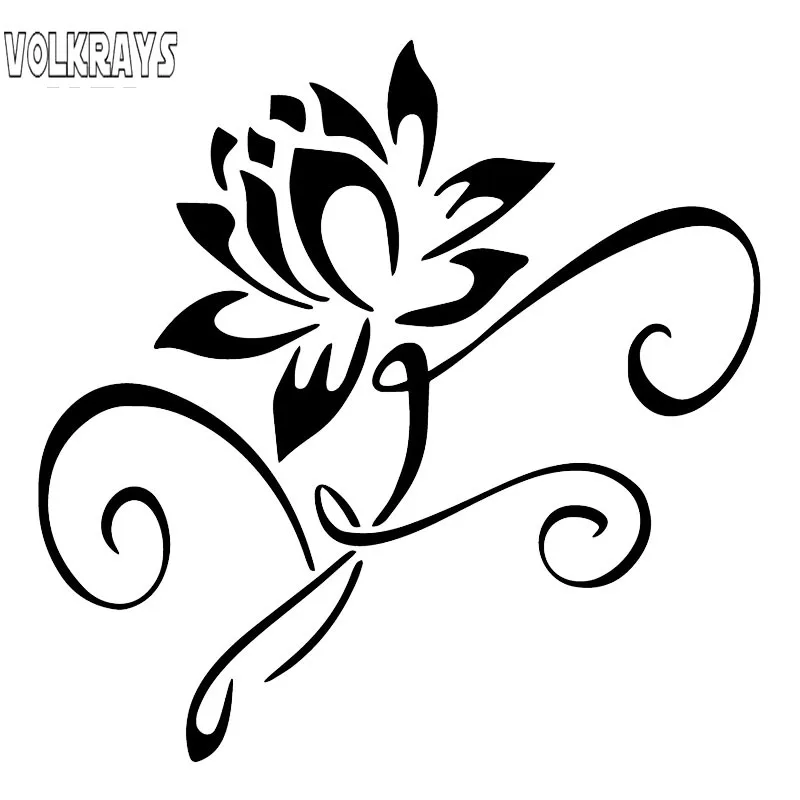 

Volkrays Cartoon Car Sticker Lotus Art Whole Body Decoration Plant Flower Accessories Reflective Sunscreen Vinyl Decal,16cm*16cm