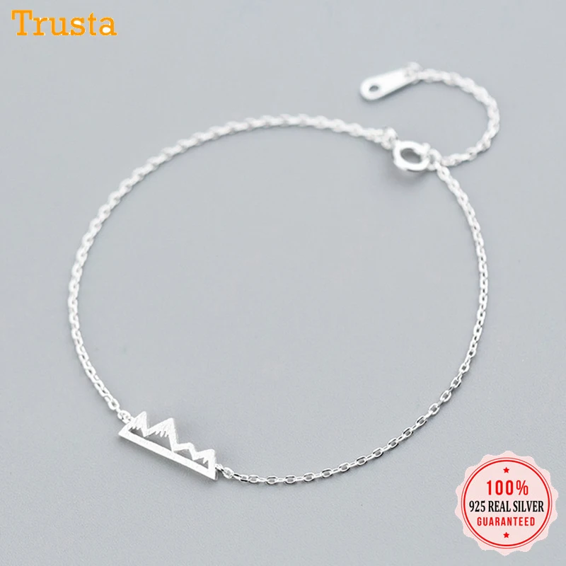Trustdavis, Настоящее серебро 925 пробы, Модные женские ювелирные изделия, крест, браслет 15,5 см для женщин, девушек, леди, подарок DA97
