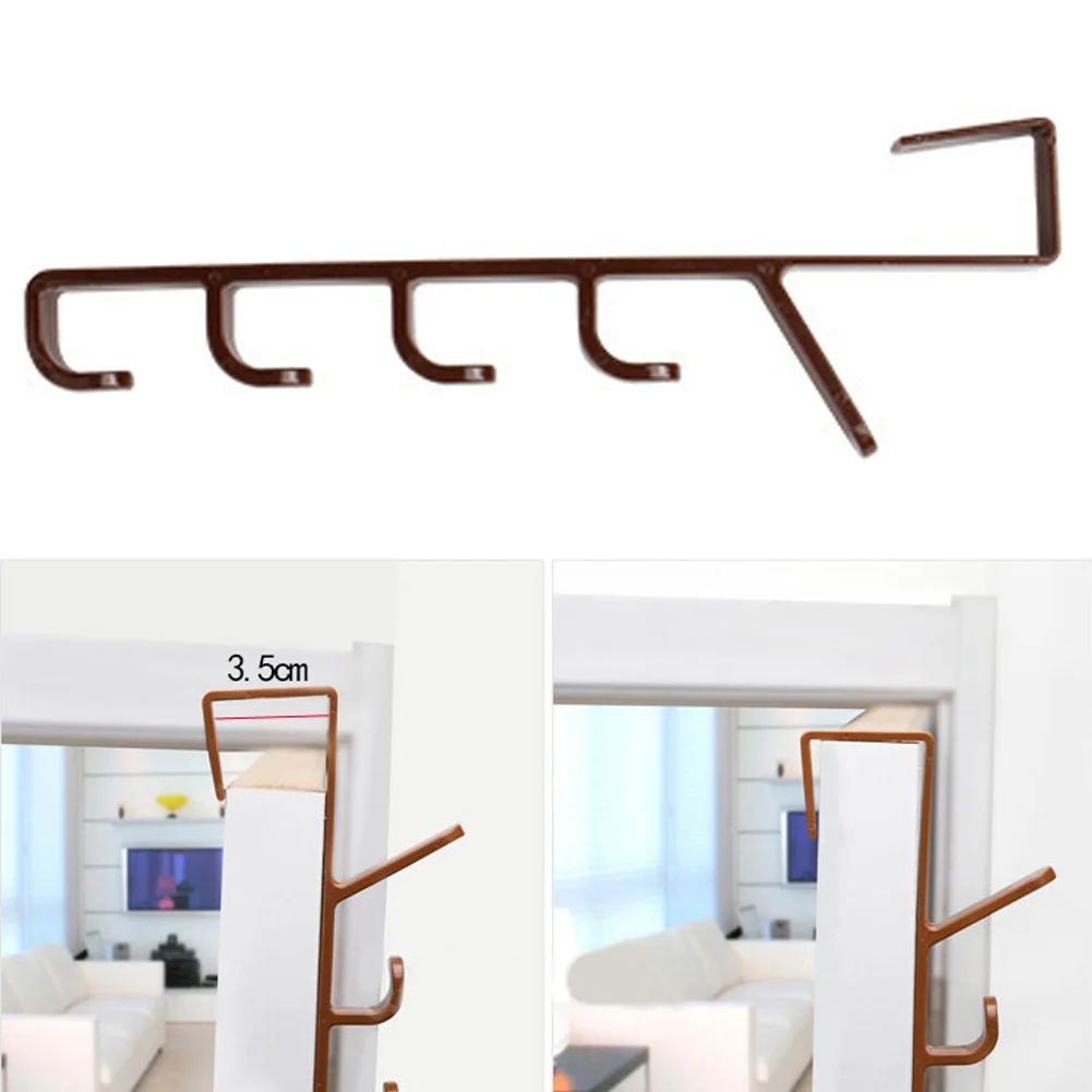 

Multi-Purpose Clothes Hat Storage Holder Door Back Rack Hook 5 Sections Hanger Towel Seamless