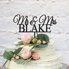 Персонализированные Mr and Mrs свадебный торт Топпер на заказ Mr  Mrs фамилия деревенский деревянный Свадебный юбилей торт вечерние украшения