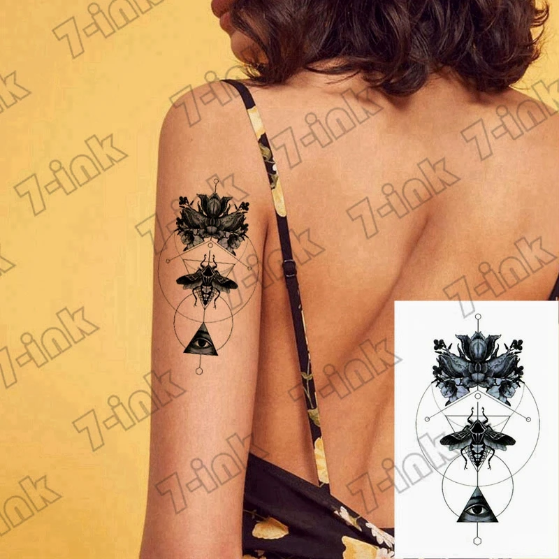 Водонепроницаемый Временные татуировки наклейки черного цвета с кружевами King