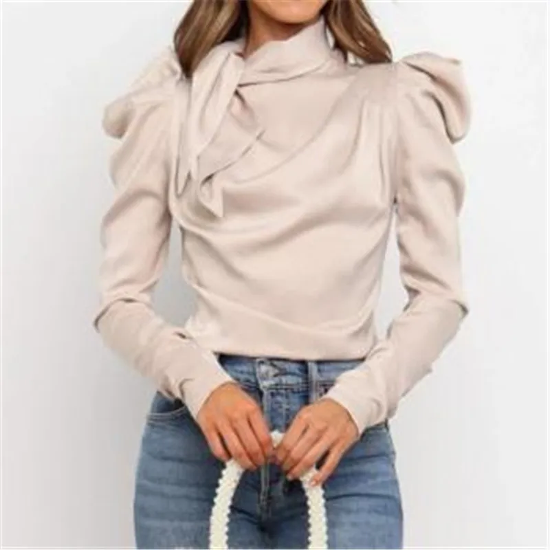 Элегантная женская рубашка на весну и осень Женские однотонные шифоновые
