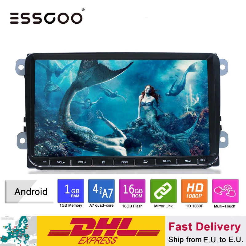 Essgoo Android 9 ''автомобильный мультимедийный плеер gps навигация 1 din Авторадио 1din стерео видео MP5 Автомагнитола для Volkswagen универсальный