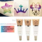 Бесплатная доставка 2 шт белый цветной блестящий клей гель для татуировки (30 млбутылка) для временного татуировки набор для боди-арта