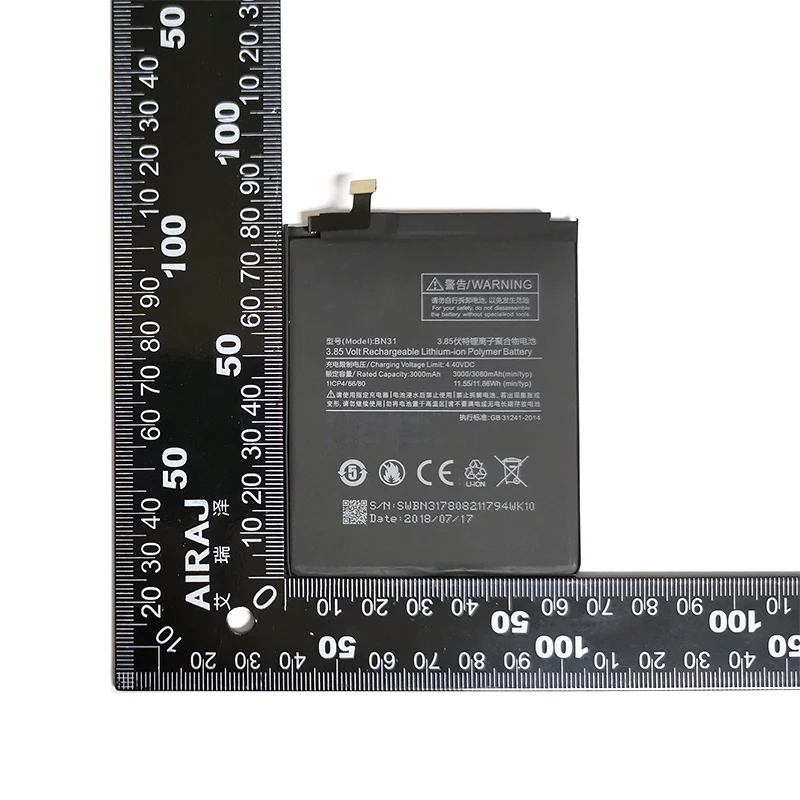 

10 Pcs/Lot wholesale batteryOHD Original Battery BN31 for Xiaomi Mi 5X Mi5X Redmi Note 5A / Pro Mi A1 Redmi 3000mAh