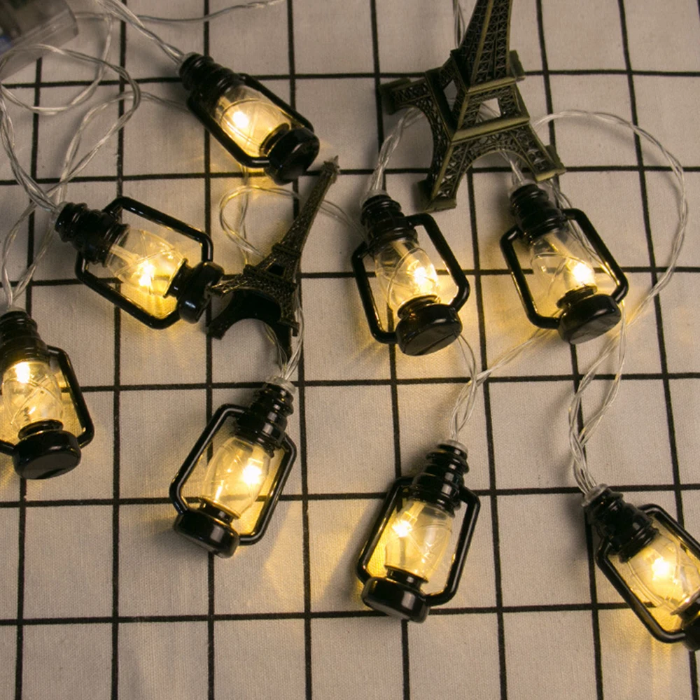 Керосиновый Фонарь 1 5 м 10 светодиодов гирлянда с питанием от батарейки AA