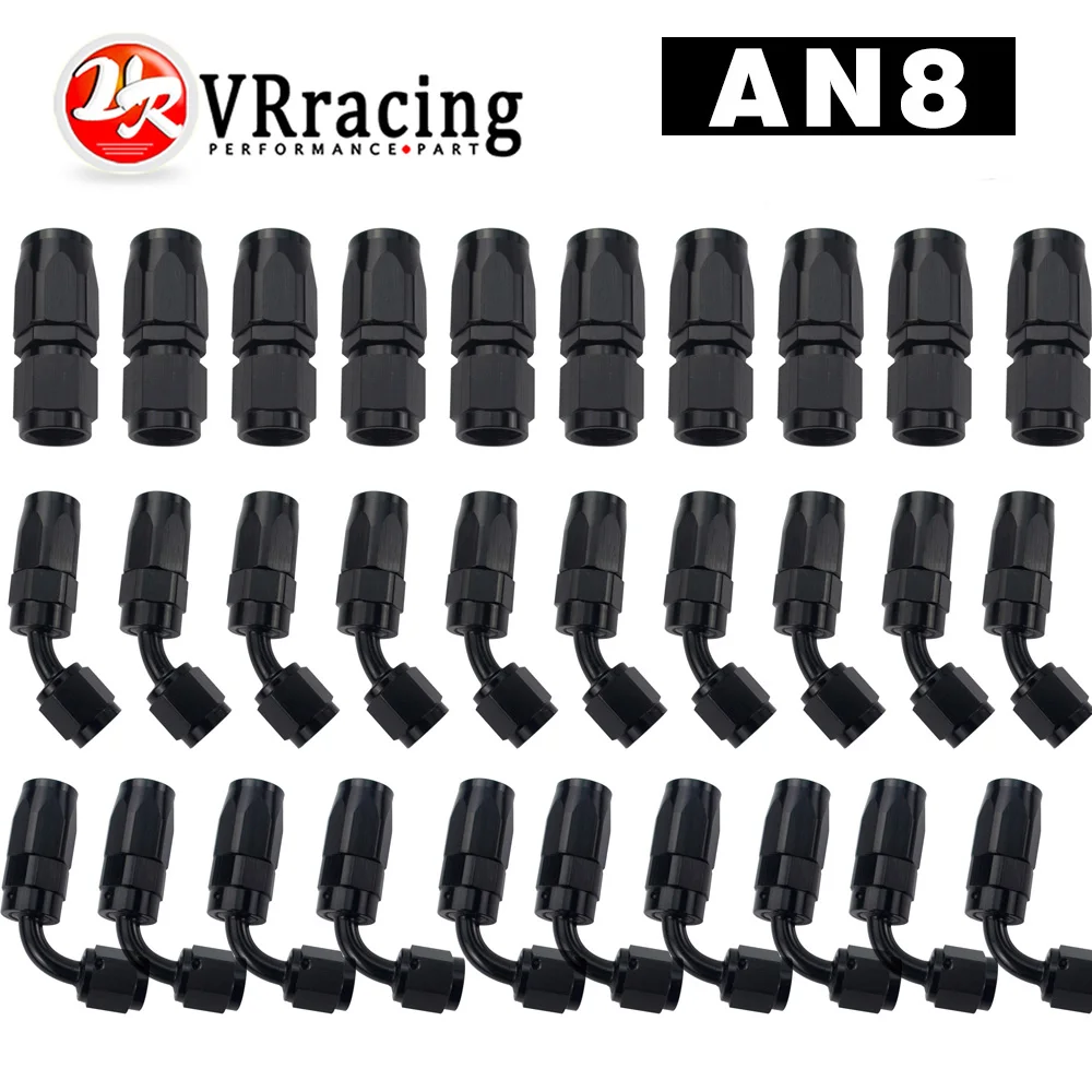 

10 Pieces AN8 Oil Fuel Swivel Hose Anoized Aluminum Straight Elbow 45 180 Degree Hose End Oil Fuel Reusable Fitting