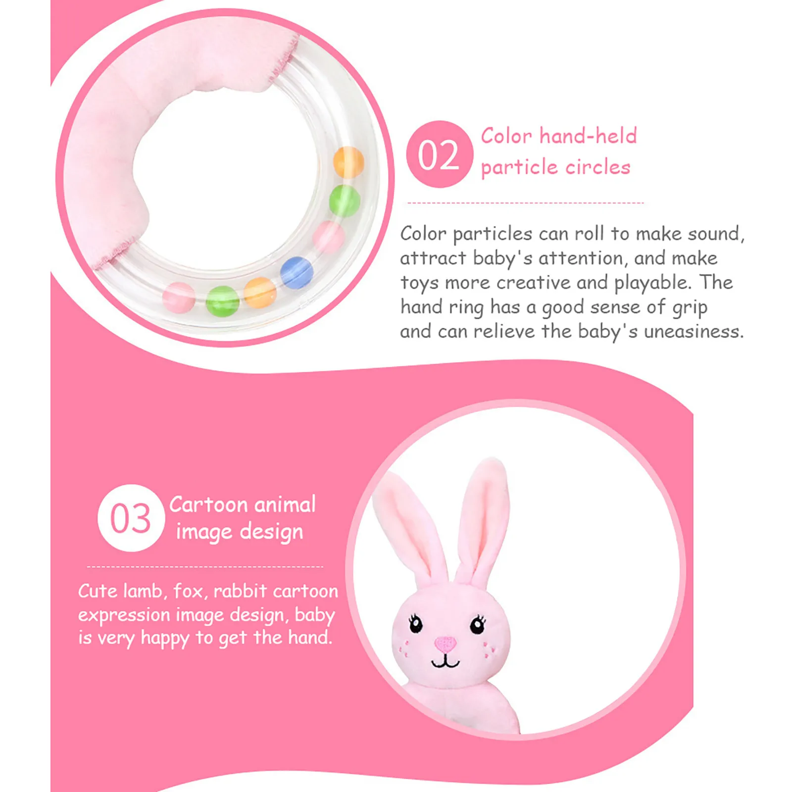 

2021 toys for children Cute Educational Music Gift Cartoon Rabbit Plush Rattle Baby Sensory Toys #L4