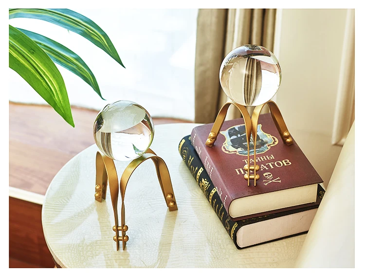 

European-Style Home Living Room TV Cabinet Glass Crystal Ball Decoration Creative Study Desktop Decoration Bookcase Decoration