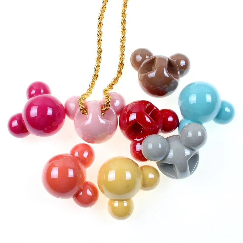 Пазл ручной работы с бисером однотонный акриловый кулон в виде мультяшной мыши