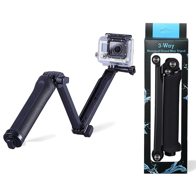 3 сторонний водонепроницаемый монопод селфи Палка для Gopro Hero 8 7 6 5 Black SJ4000 Xiaomi Yi 4K