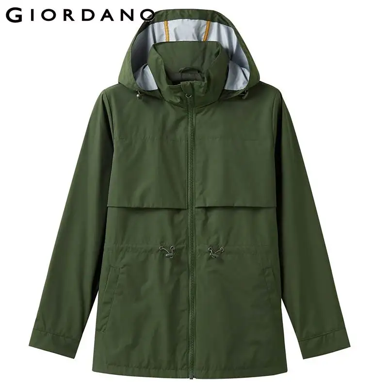Giordano женская ветровка с капюшоном из натурального хлопка выполнена в нескольких
