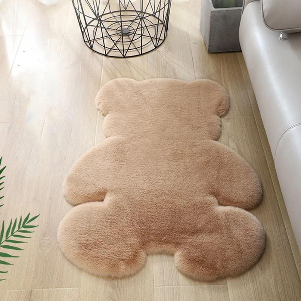 

Bear rug super soft silk carpet Indoor Modern Living room bedroom Rug Antiskid 75*105cm mat gray white brown children doormat